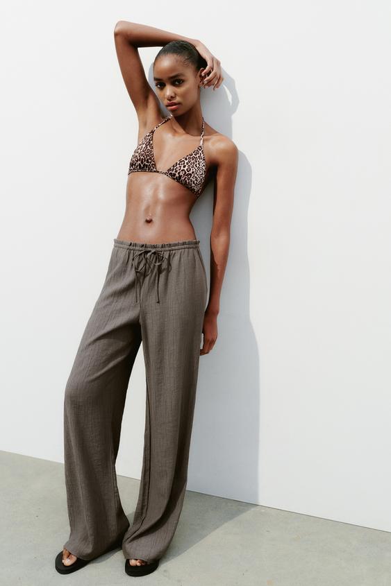 ZARA NEW WOMAN LIMITED EDITiON PRINTED TROUSERS WIDE-LEG PANT 2561/782 sale