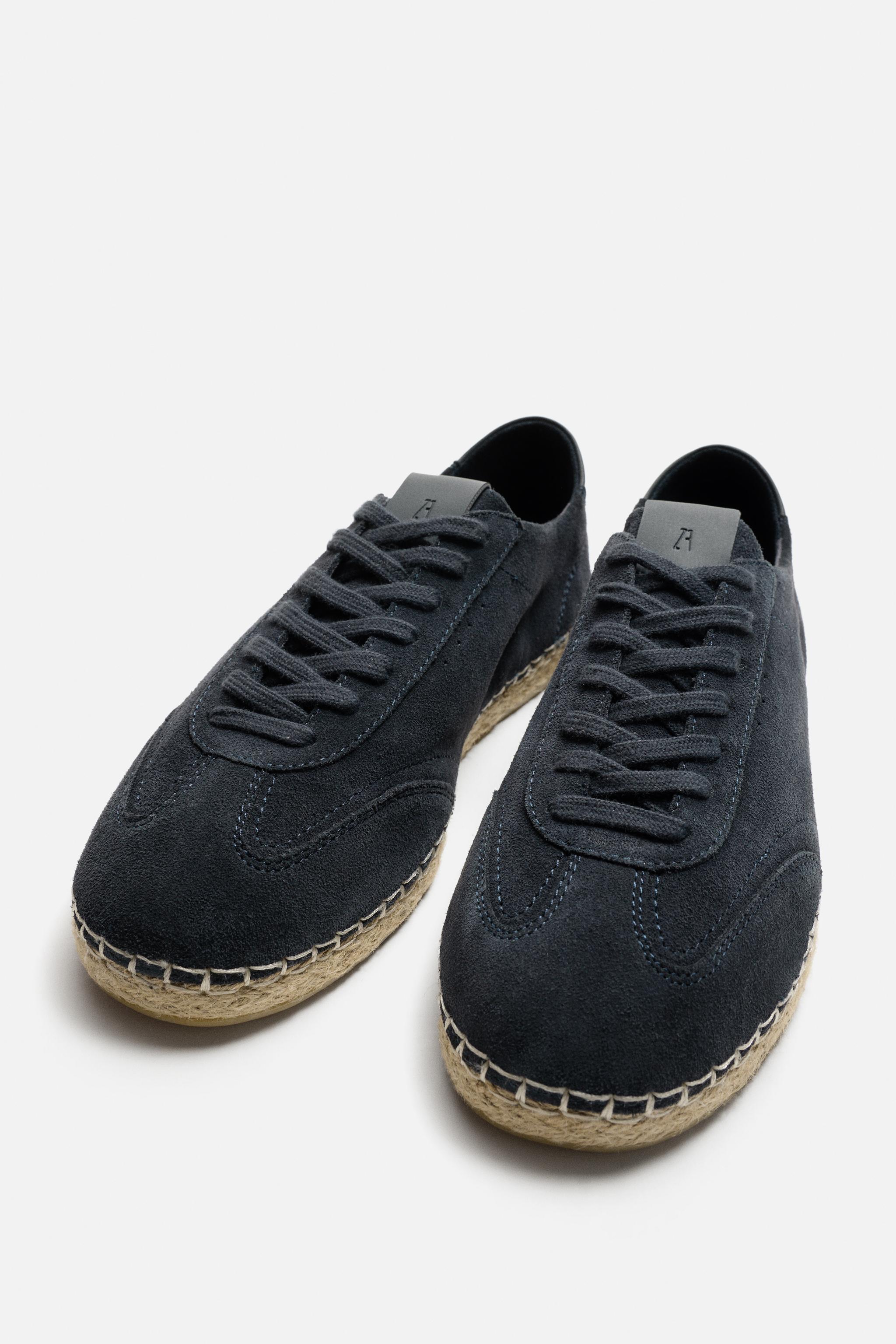 ESPADRILLES EN CUIR ET JUTE