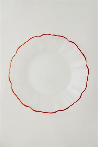 Zaras EFTERRÄTTSTALLRIK I GLAS MED KANT - Orange