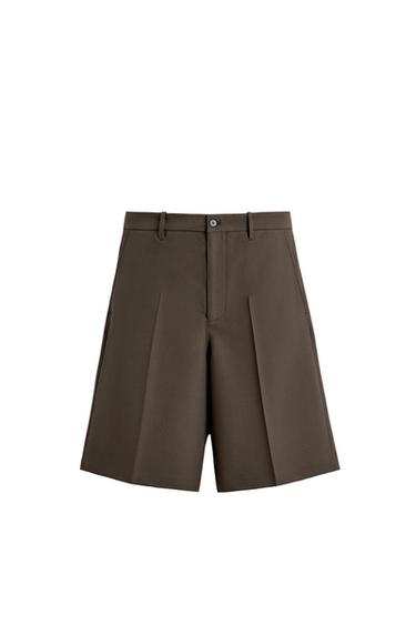 برمودا RELAXED FIT LIMITED EDITION - أخضر داكن by Zara