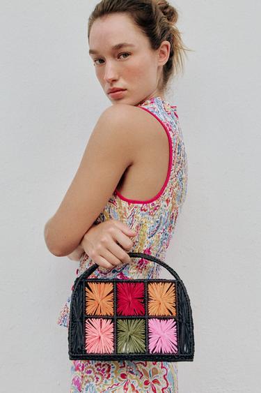 BOLSO CESTO COMBINADO - Marrón de Zara