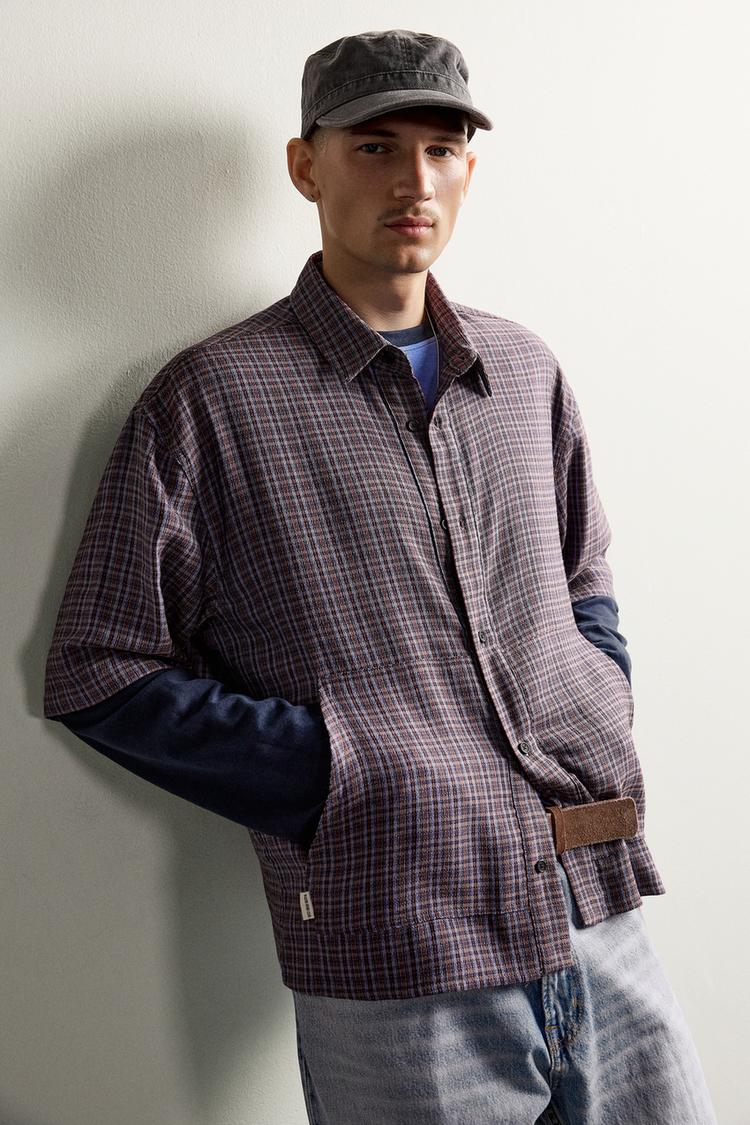 BOXY FIT CHECKS POCKET SHIRT