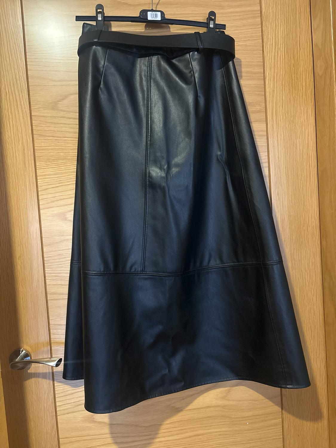FAUX LEATHER LAYERED SKIRT - Image 2