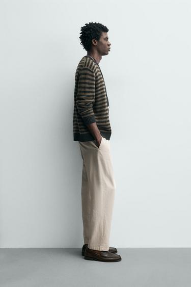 PANTALON DÉCONTRACTÉ EN MÉLANGE DE COTON - Gris perle de Zara - Image 3