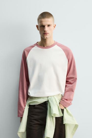 LIMITED EDITION COLOUR BLOCK T-SHIRT - White / Pink by Zara