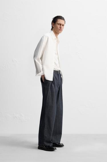 JEAN LARGE À PLIS - Indigo de Zara - Image 3