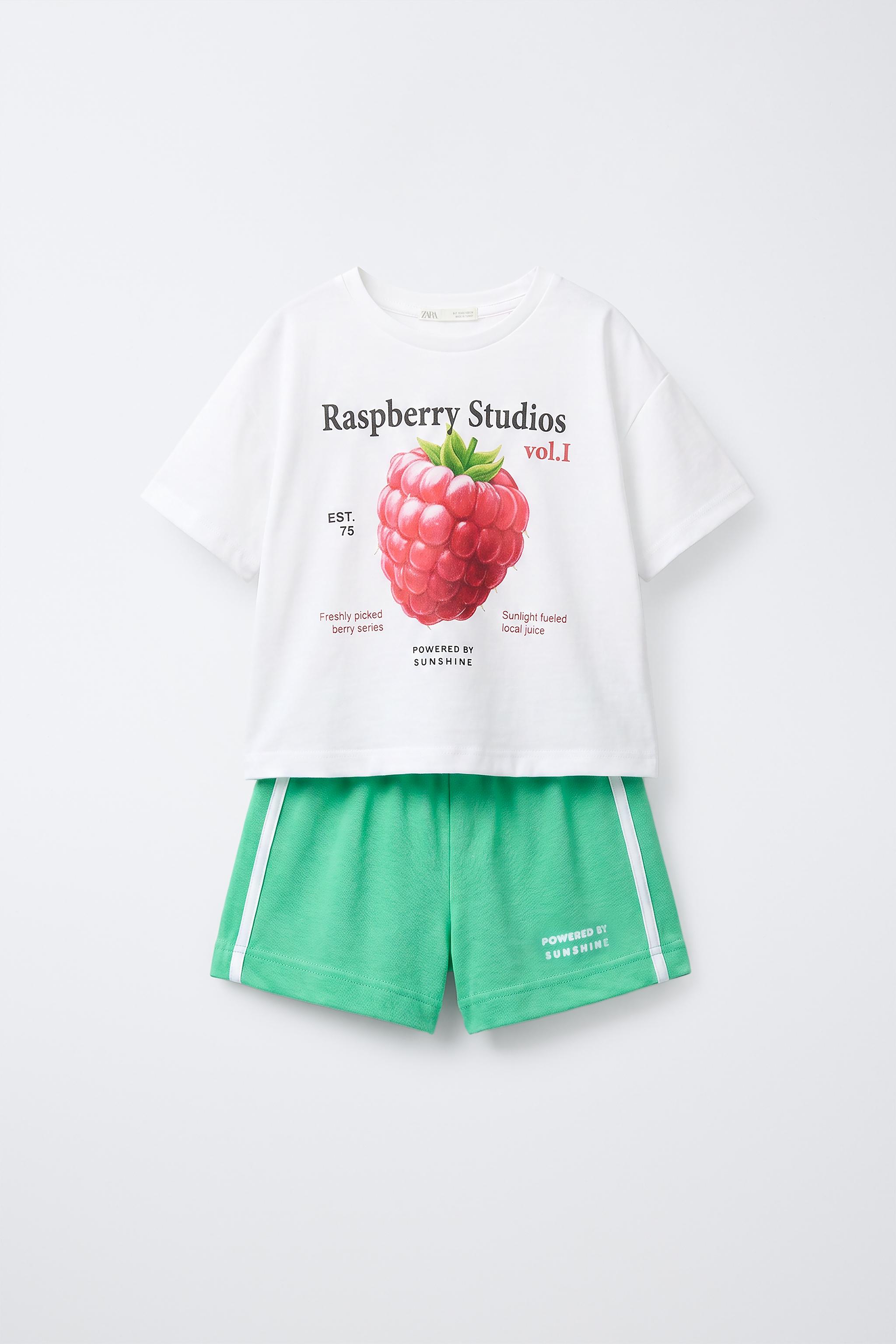AGES 6-14 / FRUIT PRINT PAJAMAS — Green (alternate view)