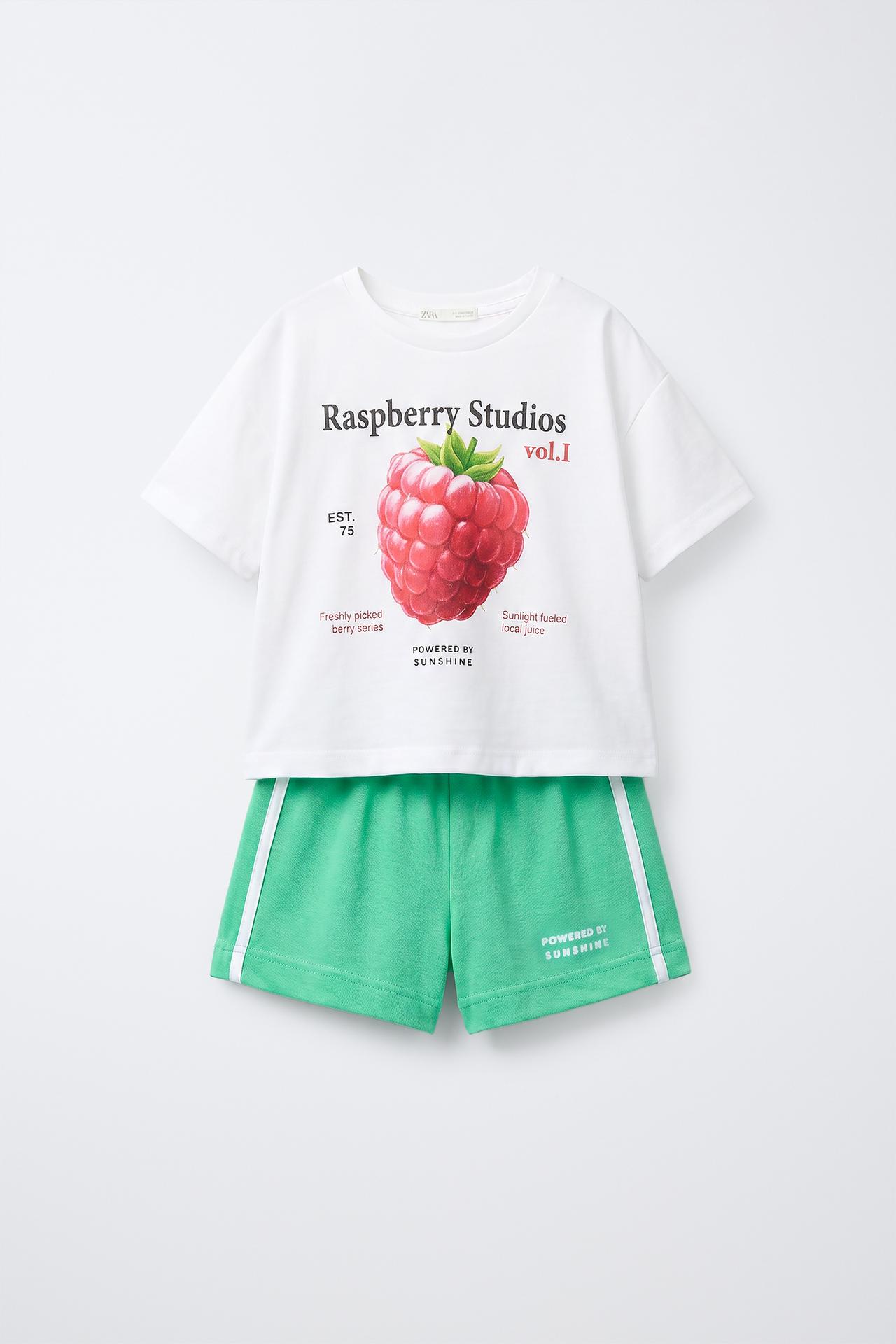 AGES 6-14 / FRUIT PRINT PAJAMAS — Green