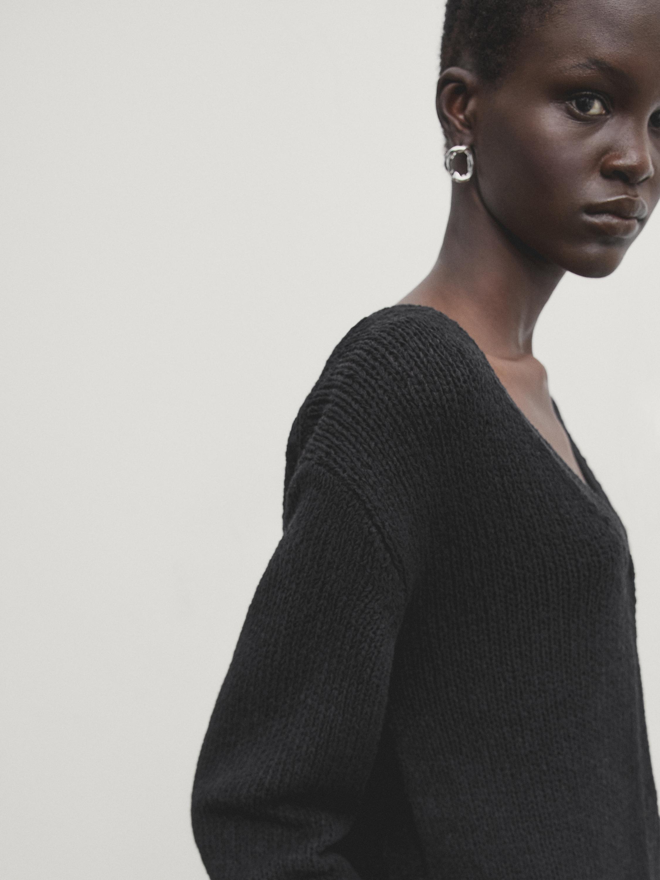 Zara black knit outlet jumper