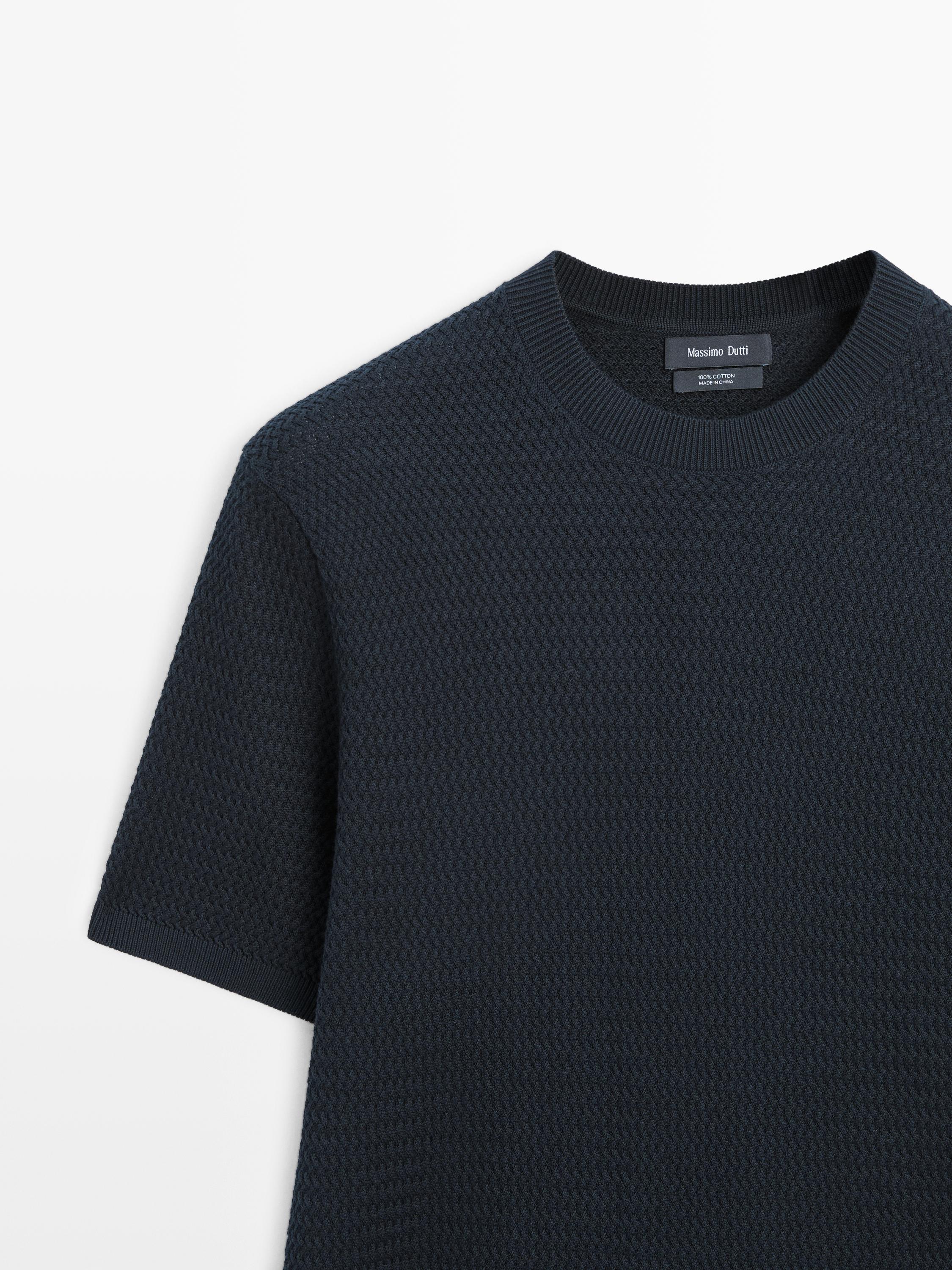 T-shirt en maille texturée à manches courtes