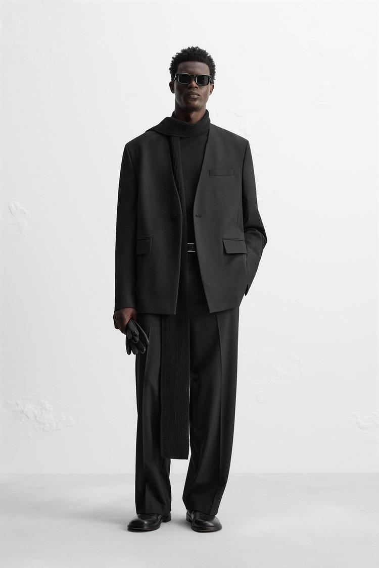 LIMITED EDITION ノーカラースーツブレザー - ブラック | ZARA Japan  