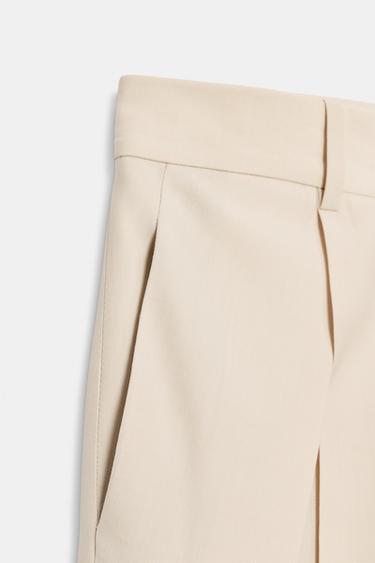 PLEATED WOOL BLEND BERMUDA SHORTS ZW COLLECTION LIMITED EDITION - Beige by Zara - Image 7