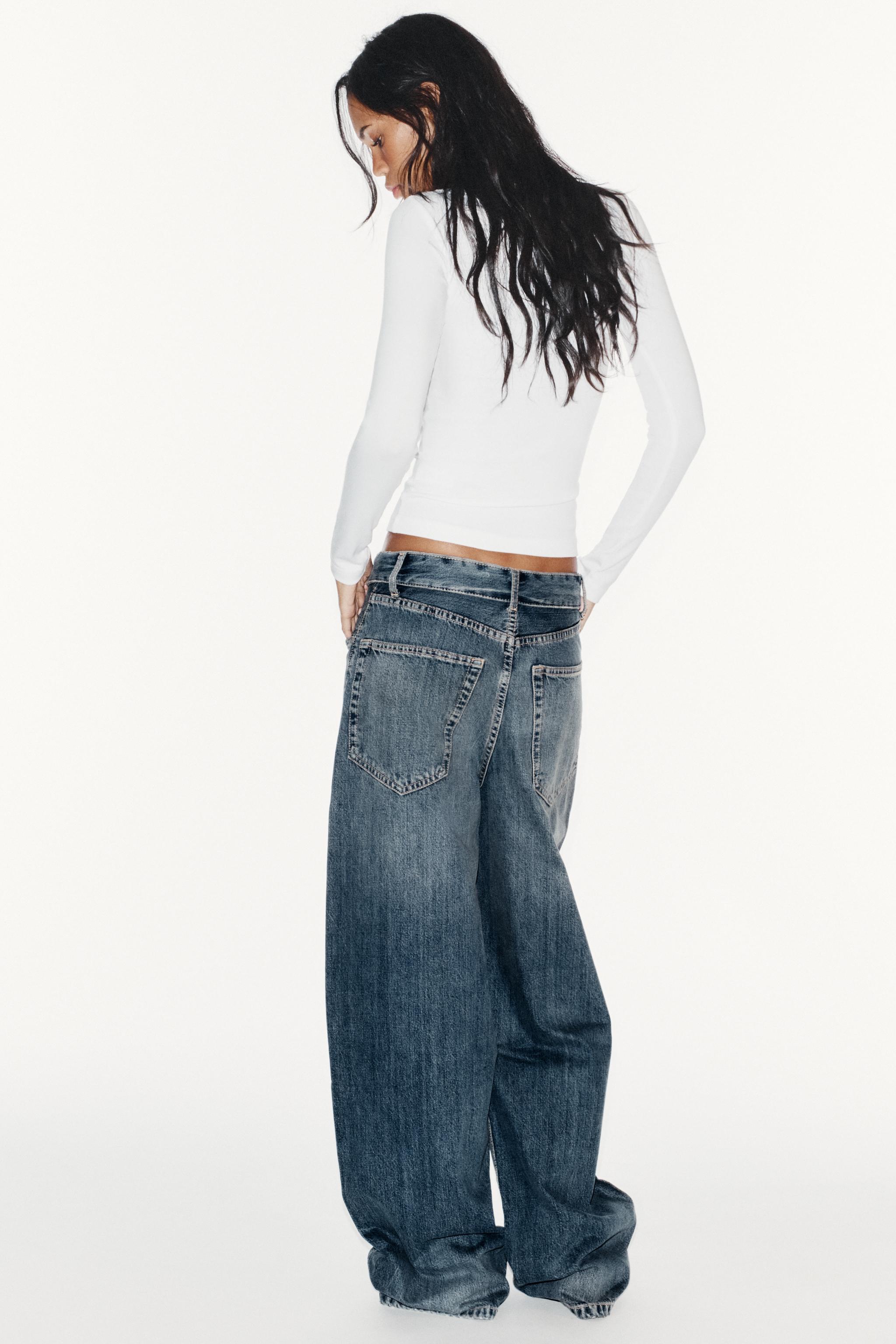 JEANS TRF TAILLE MI-HAUTE À CEINTURE REPLIÉE