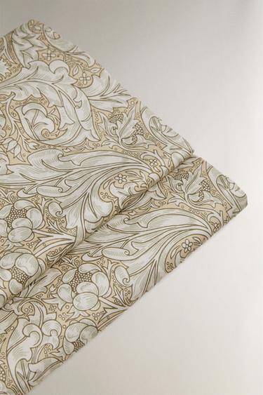 MORRIS & CO. FLORAL COTTON SATEEN FLAT SHEET - Vanilla by Zara - Image 3
