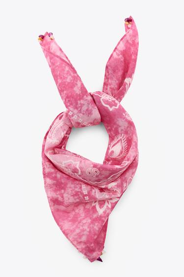 STONE PRINT SCARF - Pink by Zara - Image 3