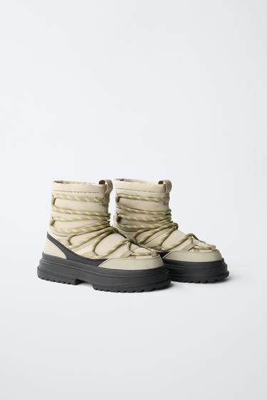 Zara WATER REPELLENT BOOTS - Off White