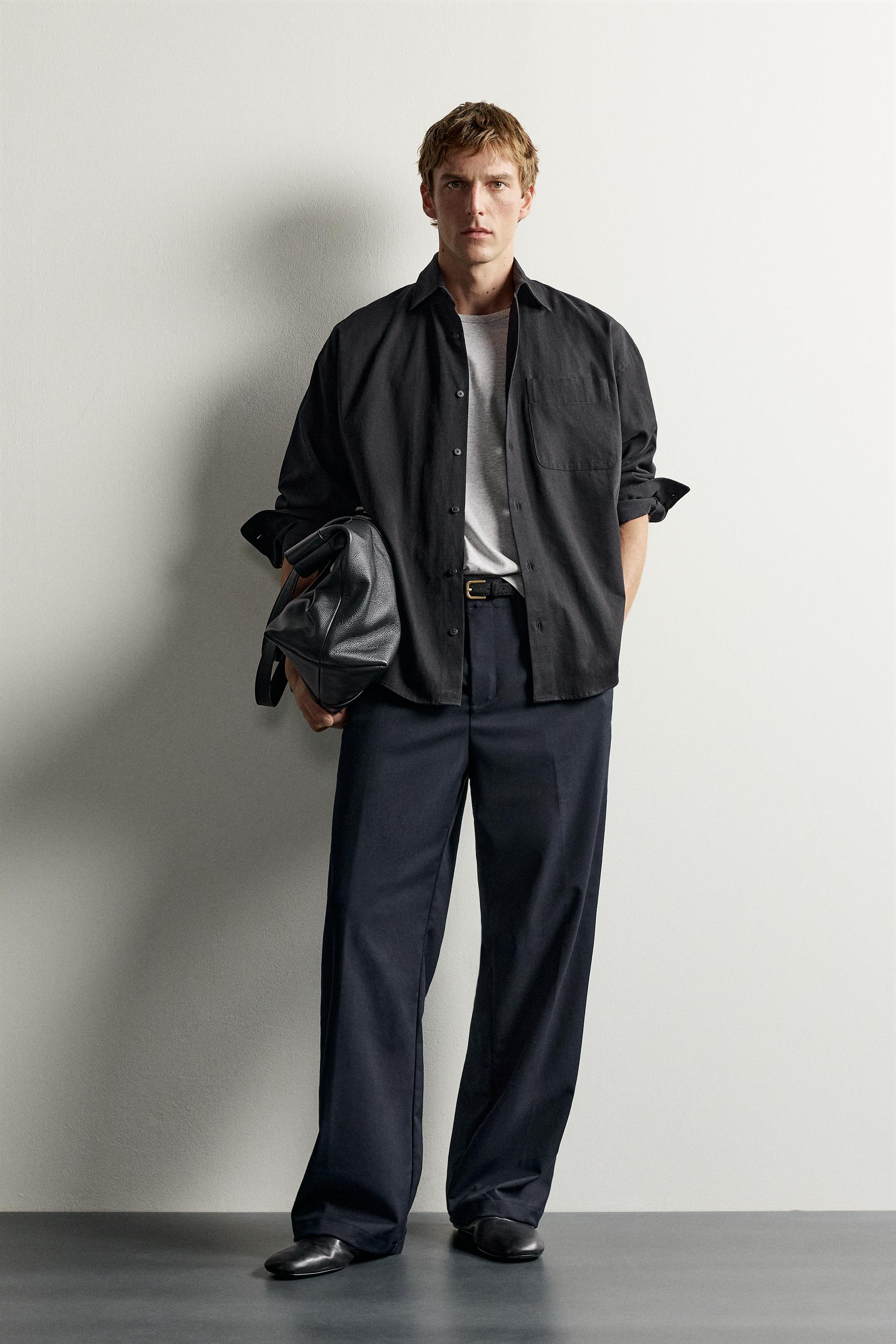 Мужские брюки Zara STRAIGHT-FIT PANTS WITH TABS