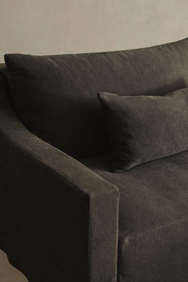 CANAPÉ LIN DÉLAVÉ DÉHOUSSABLE - Gris foncé de Zara - Image 2