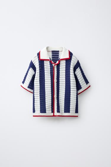 STRIPED POLO SHIRT - red/navy by Zara