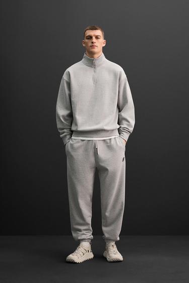 Quarter Zip Sweatshirt - Grey marl by Zara - Image 0