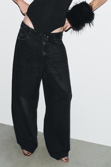 ΤΖΙΝ TRF ΜΕ ΔΙΠΛΗ ΜΕΣΗ ΚΑΝΟΝΙΚΟ ΥΨΟΣ - Μαύρο του Zara