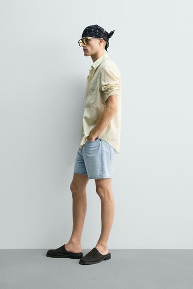 RELAXED FIT DENIM BERMUDA SHORTS - Light blue by Zara - Image 3