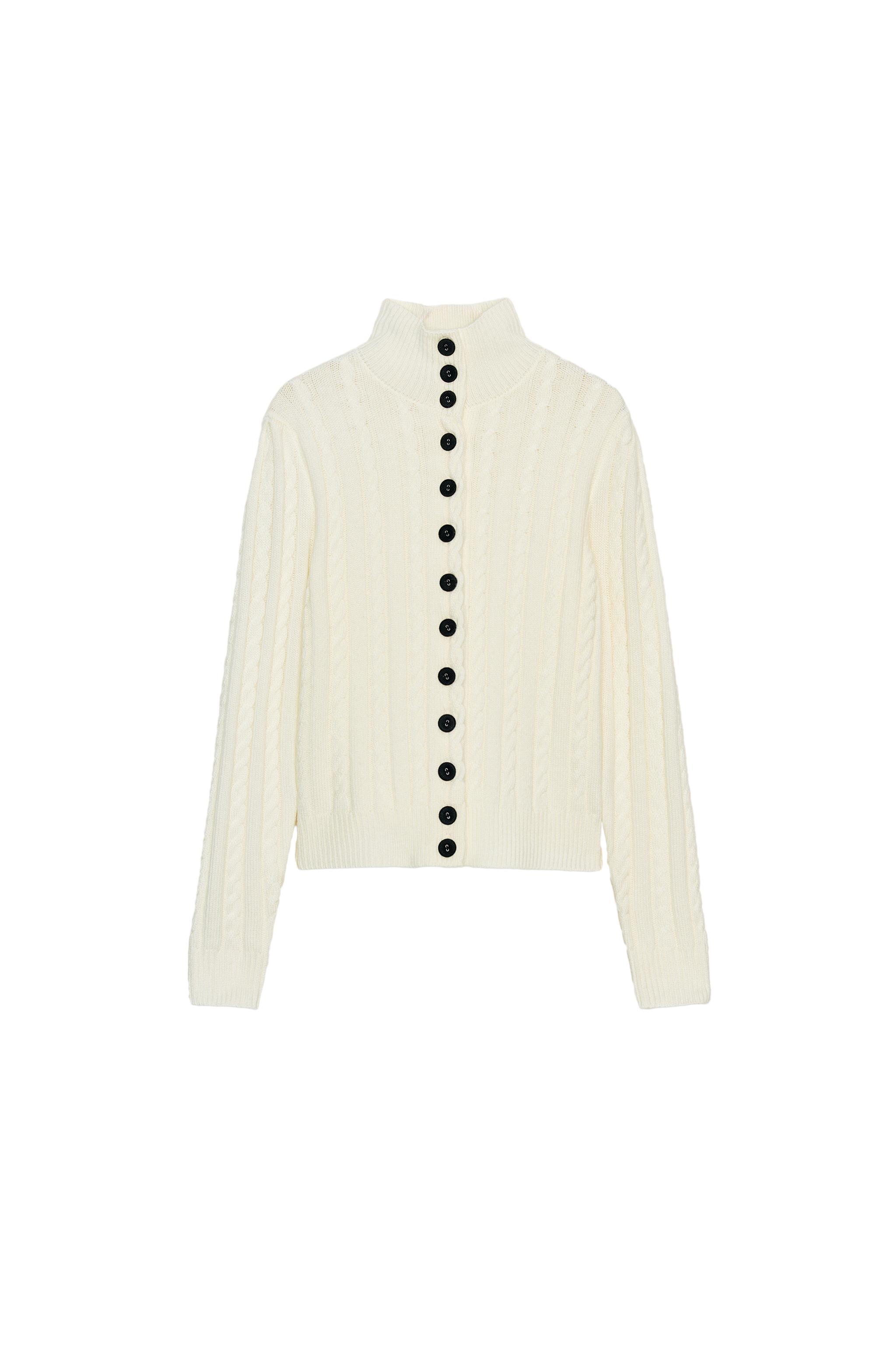 CABLE-KNIT CARDIGAN - Ecru | ZARA United Kingdom