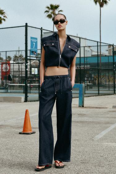 GILET Z1975 EN JEAN EFFET BALLON - Bleu de Zara - Image 6