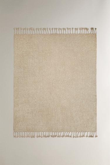 Zara CHUNKY CHENILLE BLANKET - taupe brown