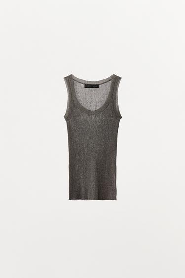 METALLIC THREAD KNIT TOP - Grey by Zara - Image 5