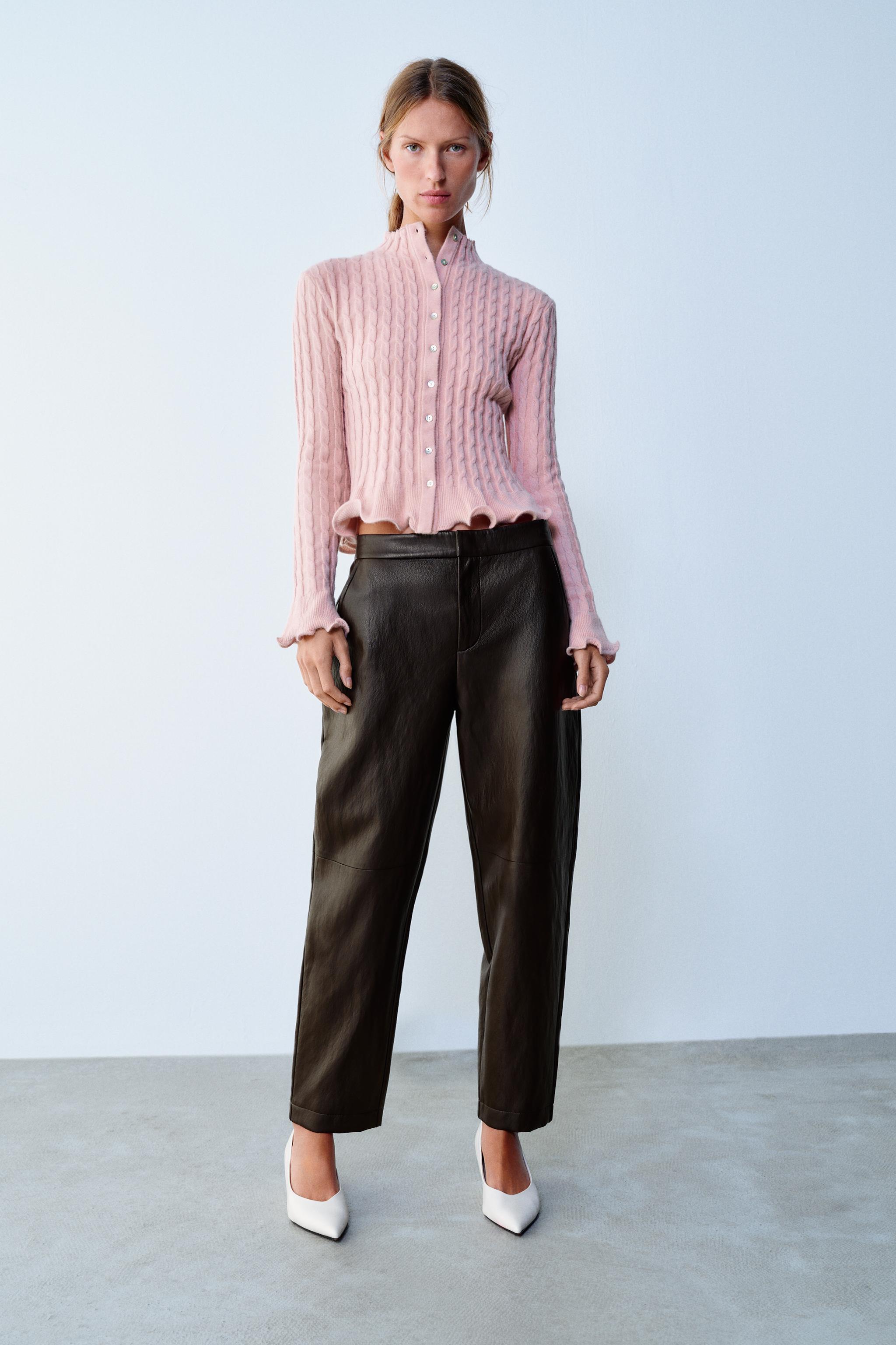 FAUX LEATHER TAILORED PANTS