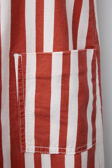 LONG STRIPED DUNGAREES - White / Red by Zara - Image 3