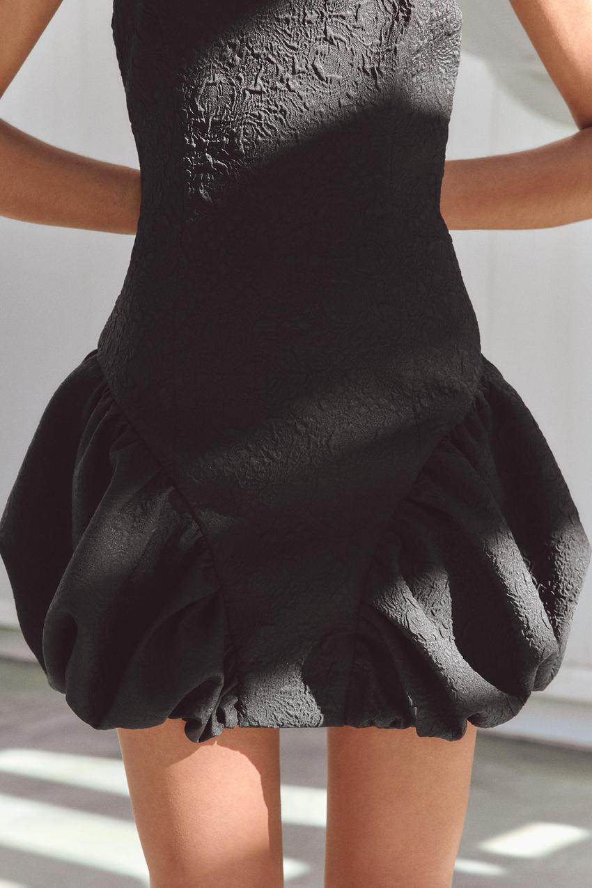 ボリュームデザインミニワンピース - ブラック | ZARA Japan / 日本 