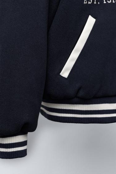 BOMBER JACKET WITH CHAMPION ® X ZARA PATCHES - Navy blue by Zara - Image 5
