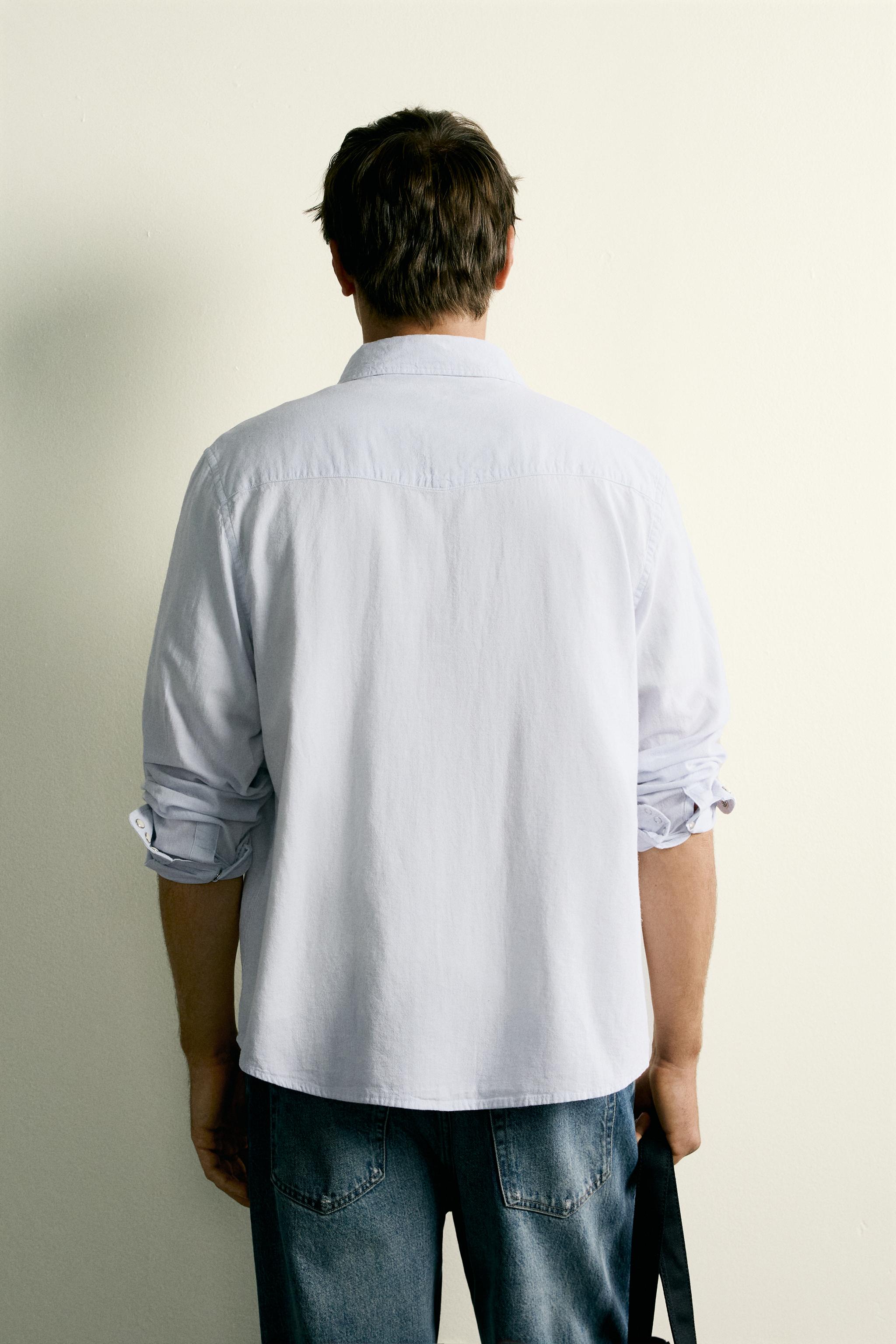 REGULAR FIT COTTON-LINEN WESTERN SHIRT