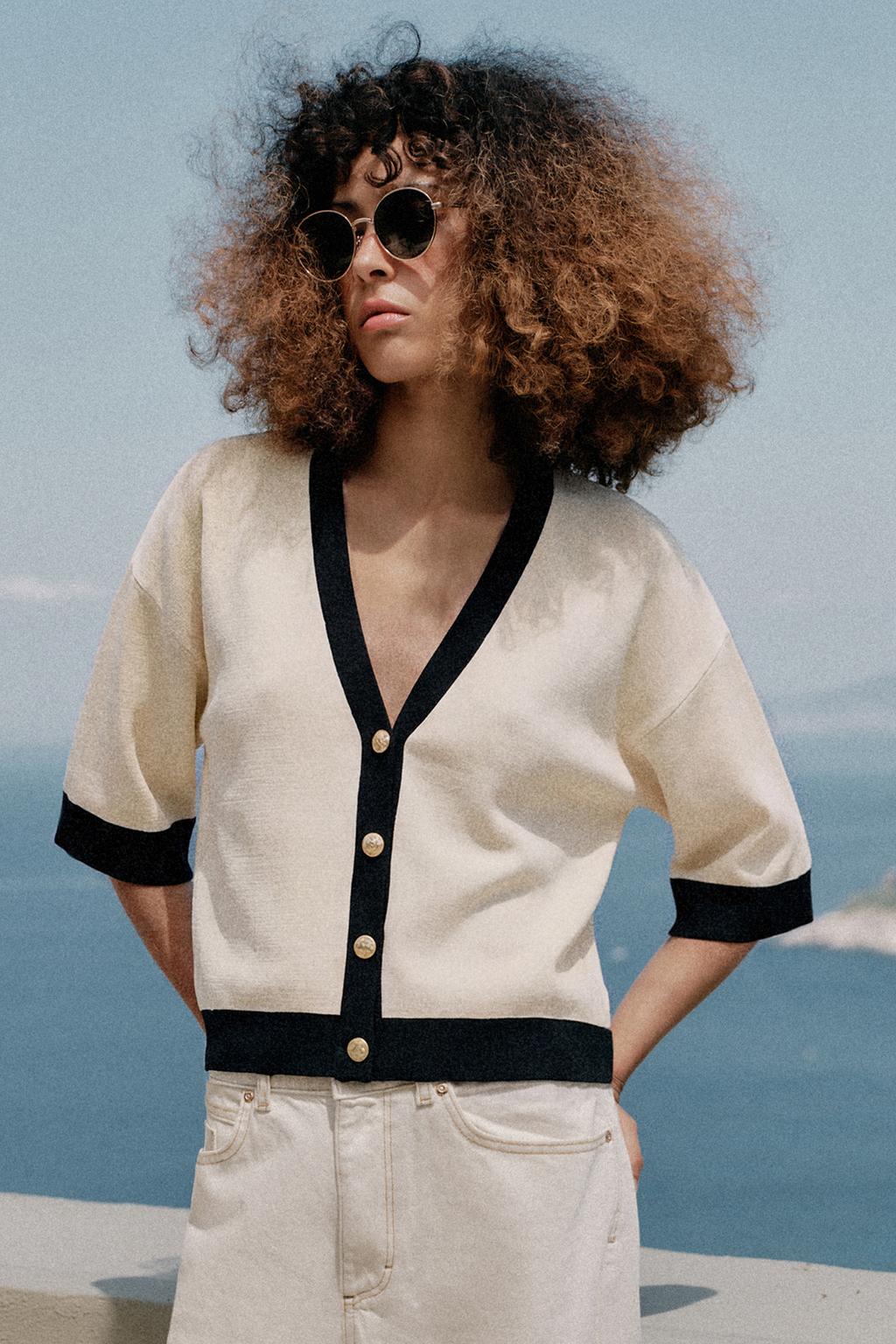 CONTRAST BINDING CARDIGAN - image 2