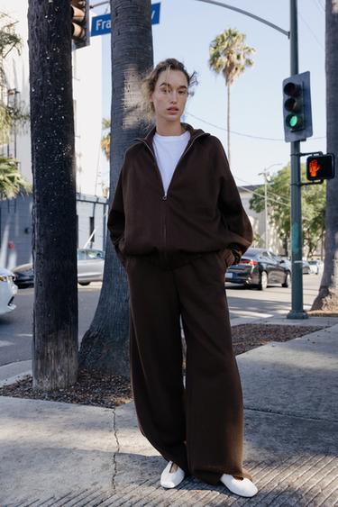 SWEAT DOUX ZIPPÉ - Chocolat de Zara