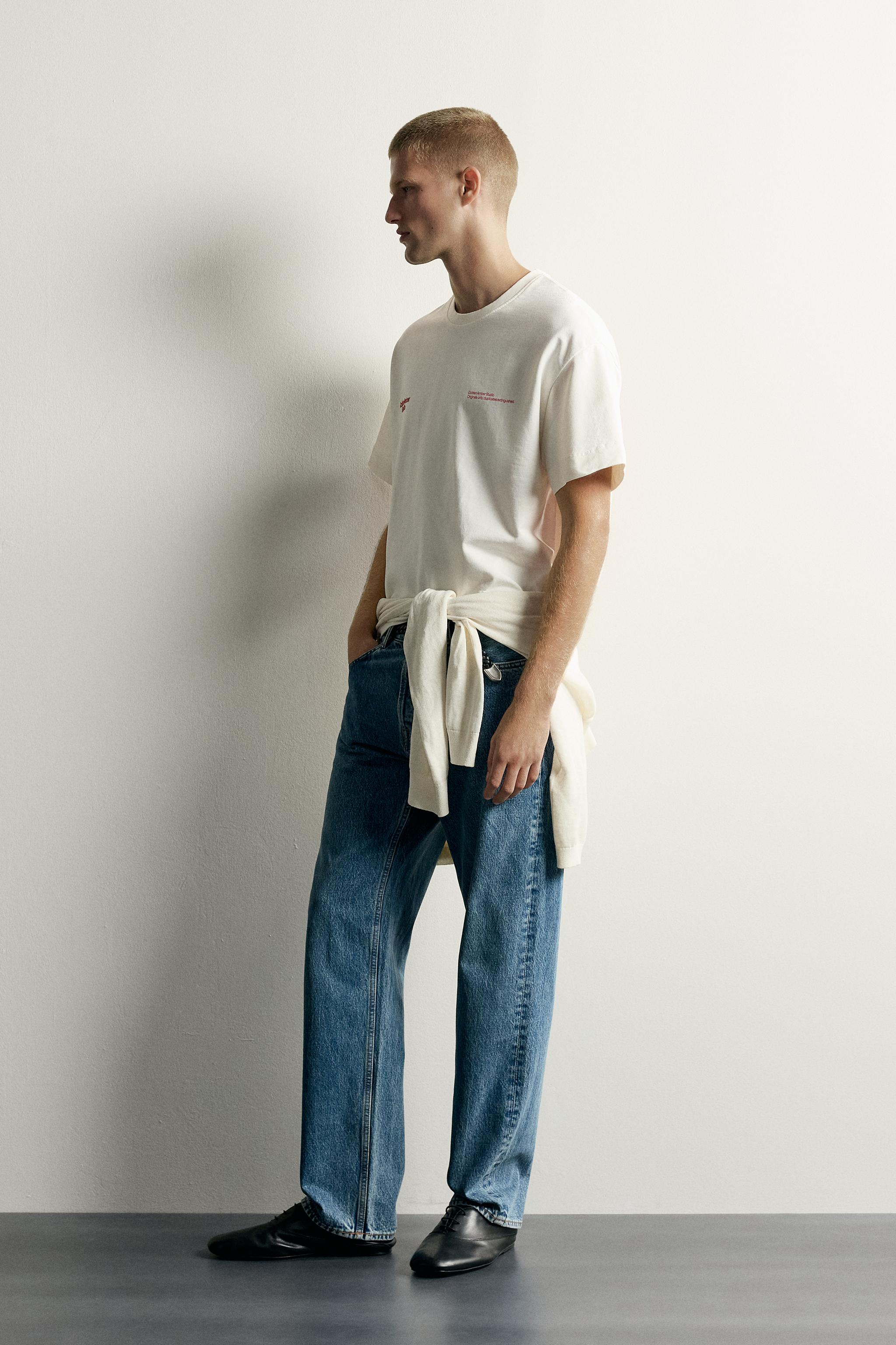 CONTRAST GRAPHIC RELAXED FIT SWEATSHIRT — Ecru