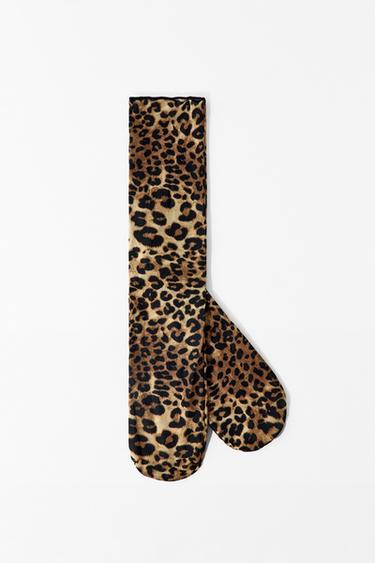 ANIMAL PRINT TIGHTS SOCKS - Leopard by Zara