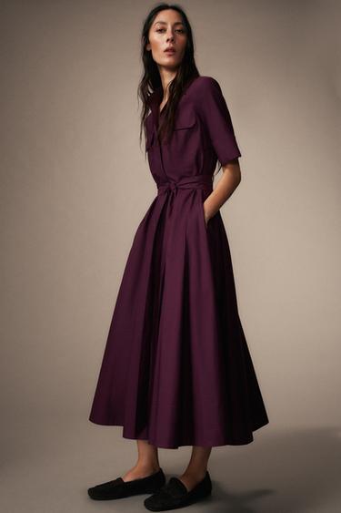 CAMISA VESTIDO ZW COLLECTION - Bordô da Zara