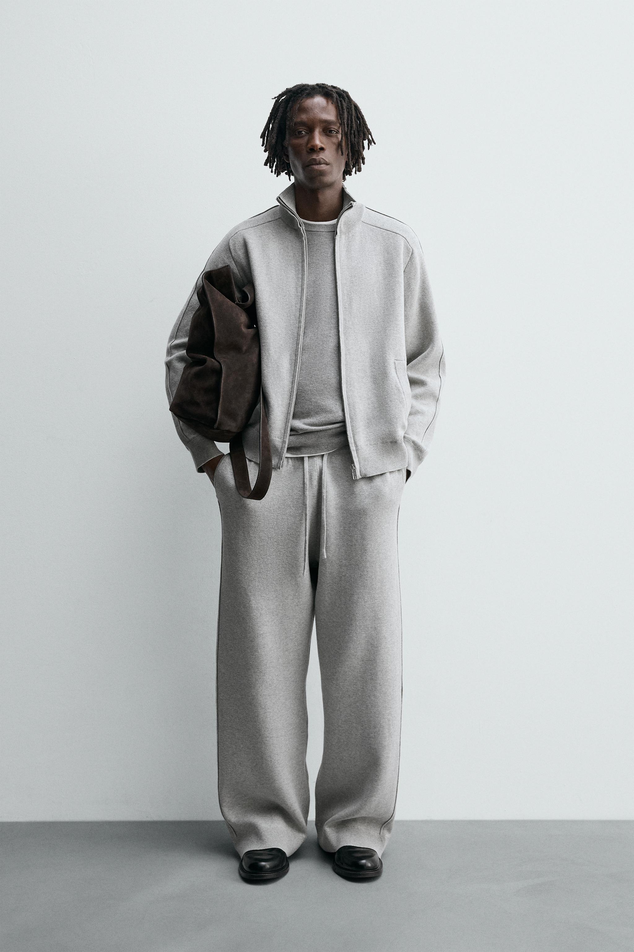 ジップアップニットカーディガン - グレーマール | ZARA Japan