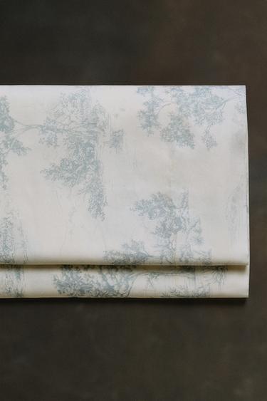 DRAP DE DESSUS SATIN TOILE JOUY - Bleu canard de Zara - Image 5