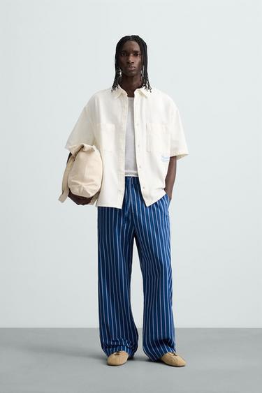 CAMISA BORDADO CONTRASTE - Blanco de Zara - Imagen 0