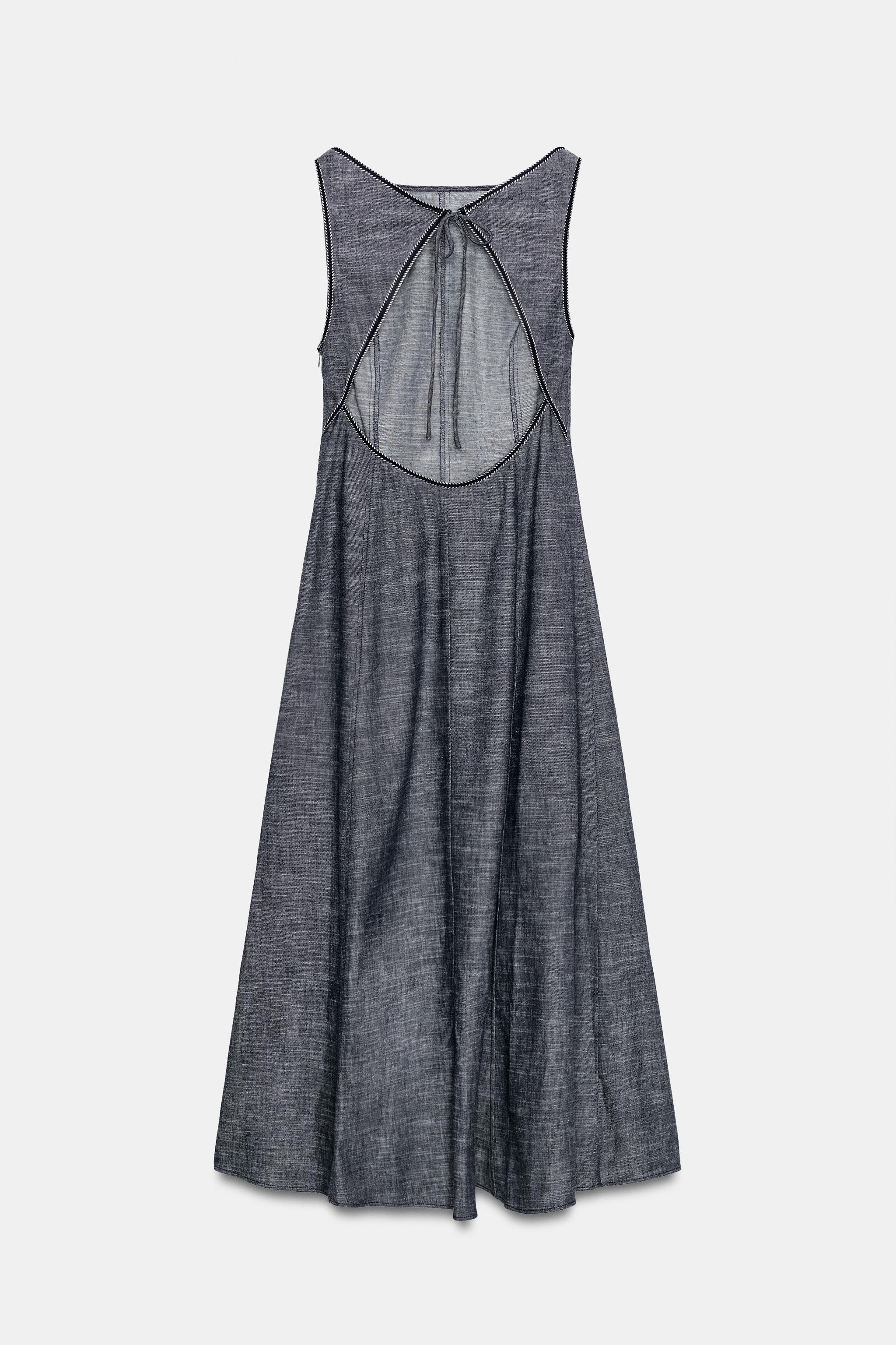Женские платья Zara OPEN BACK MIDI DRESS — фото 7
