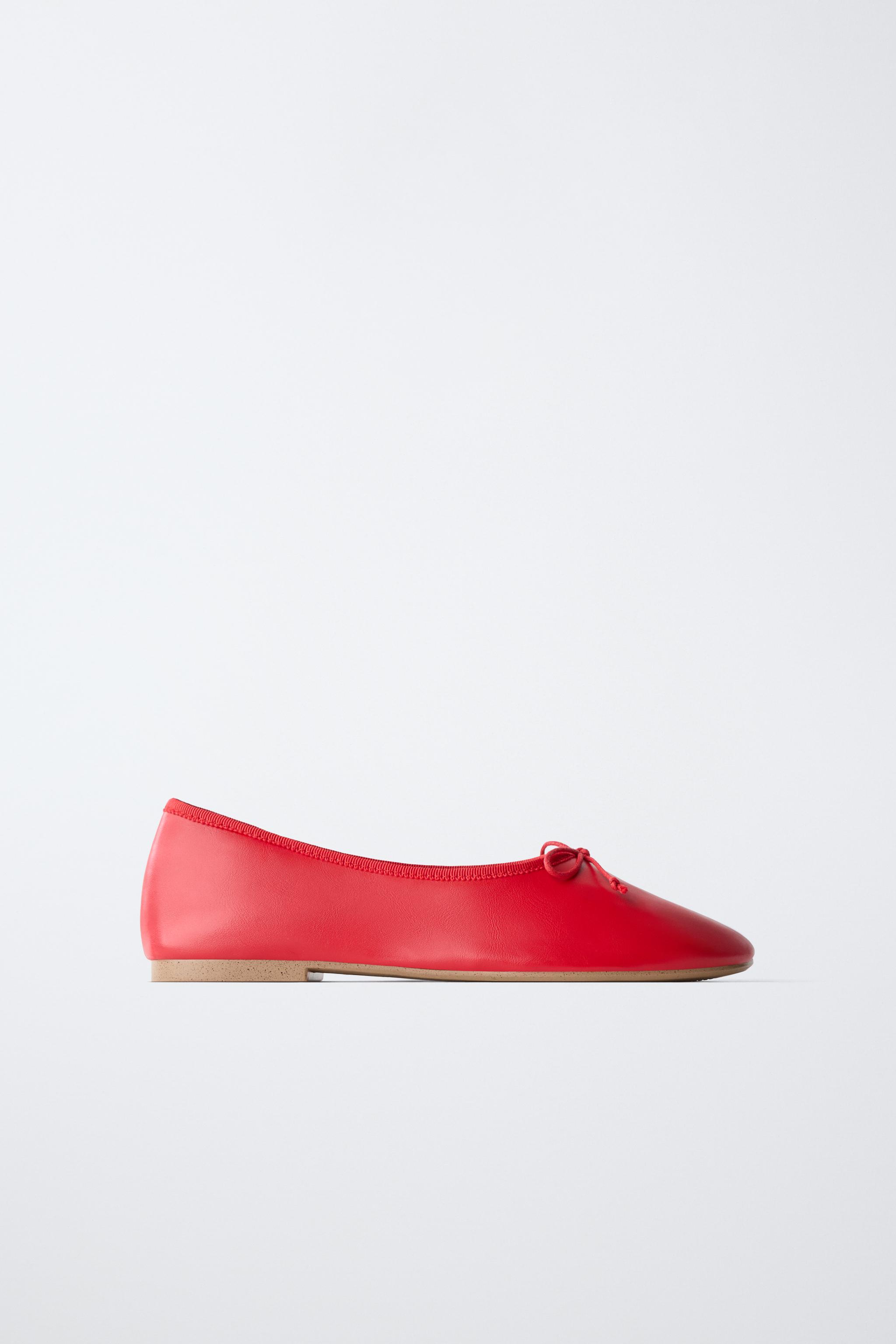BOW BALLET FLATS — Red