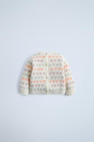2-IN-1 HEARTS JERSEY JACKET - Ecru by Zara - Image 1