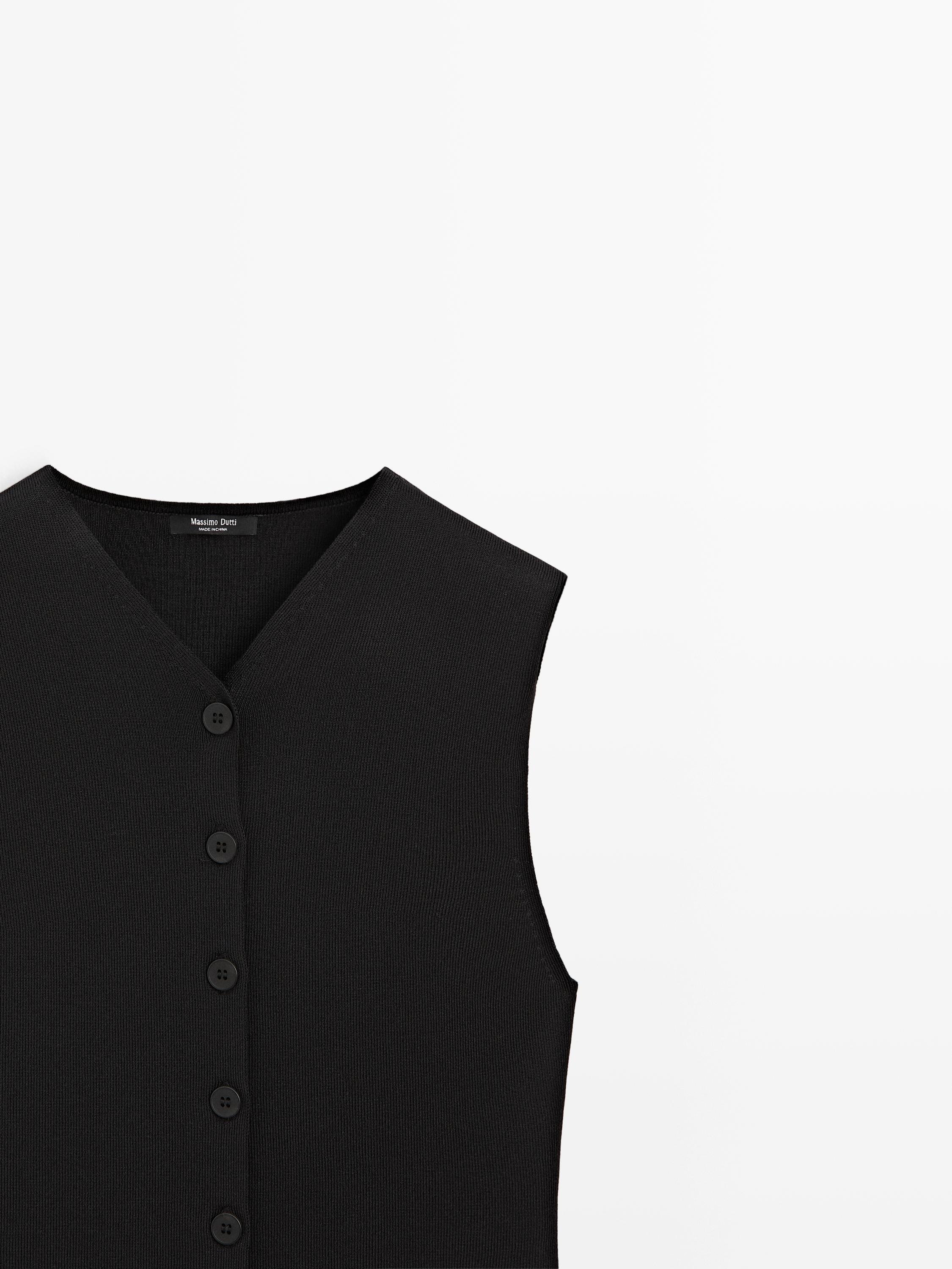 V-neck vest with button details