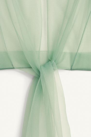 POLO EN MAILLE SEMI-TRANSPARENTE ÉDITION LIMITÉE - Vert d'eau de Zara - Image 9