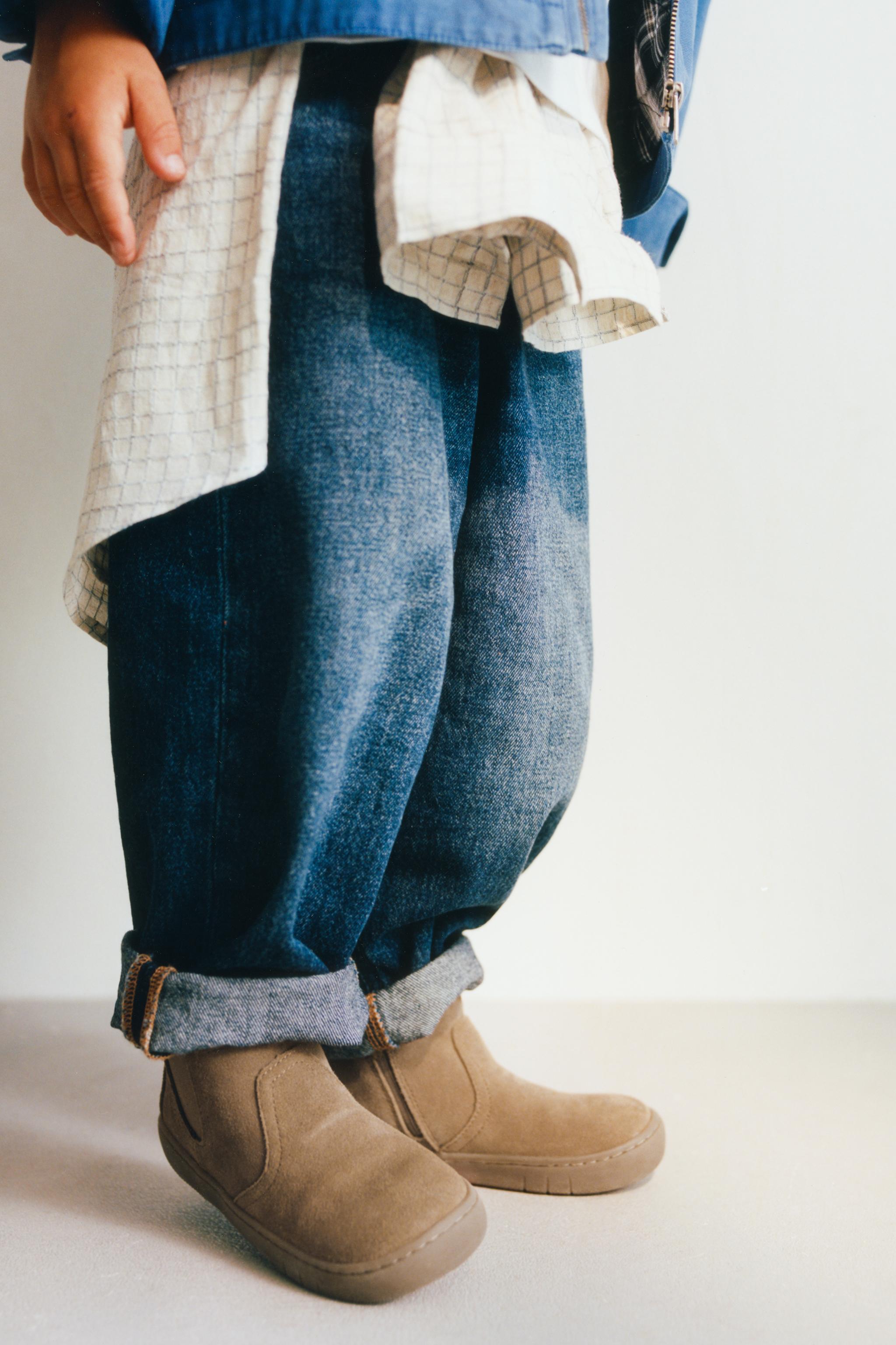 LEATHER BAREFOOT BOOTS — Beige