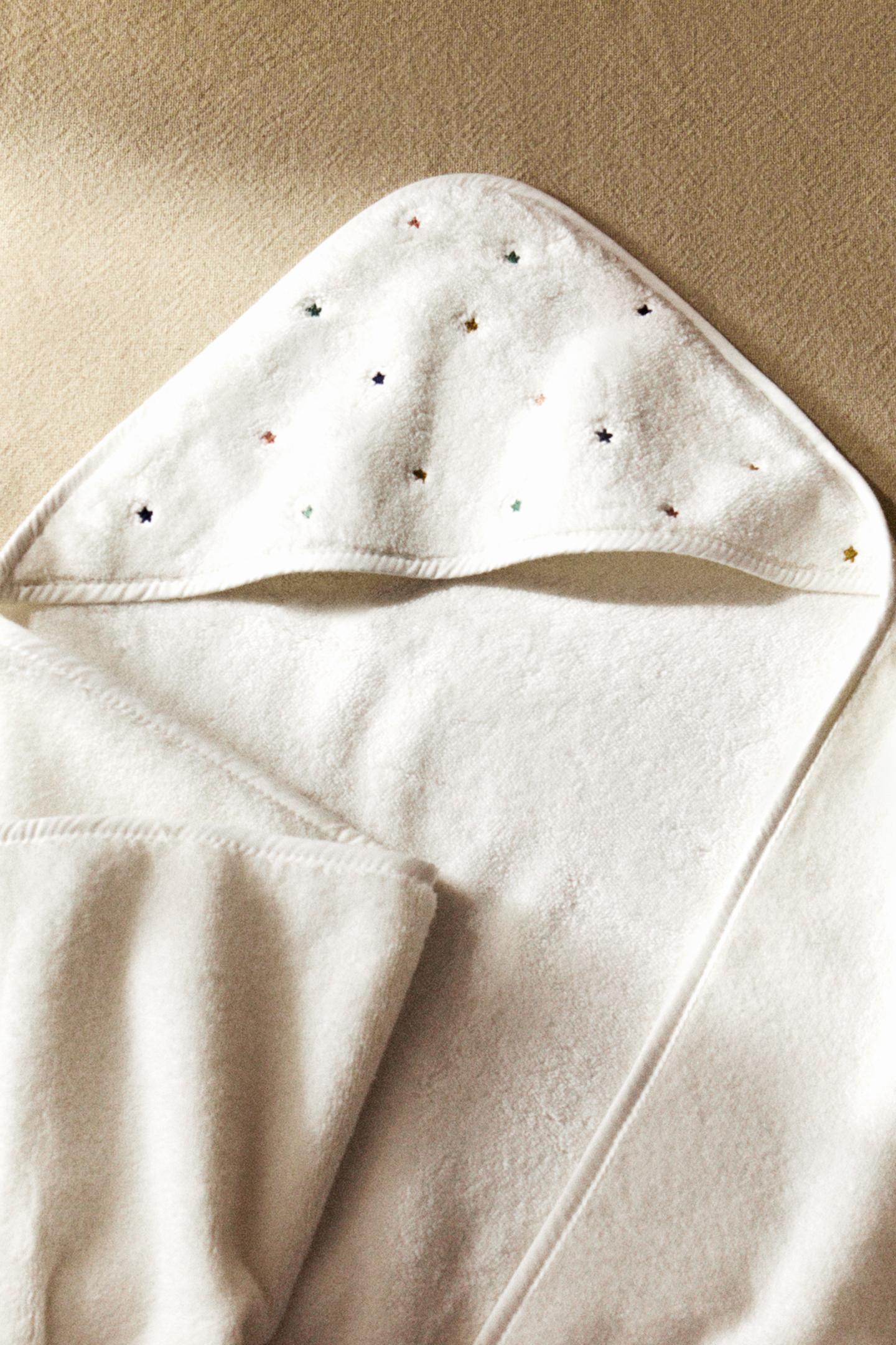 Детское полотенце Zara Stars Hooded Baby, цвет: Устричный белый — фото 6